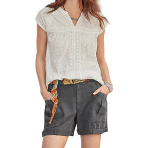 Sundance Cargo Shorts Bermuda Sz 16 Charcoal Gray Tencel High Waist Garden Joy